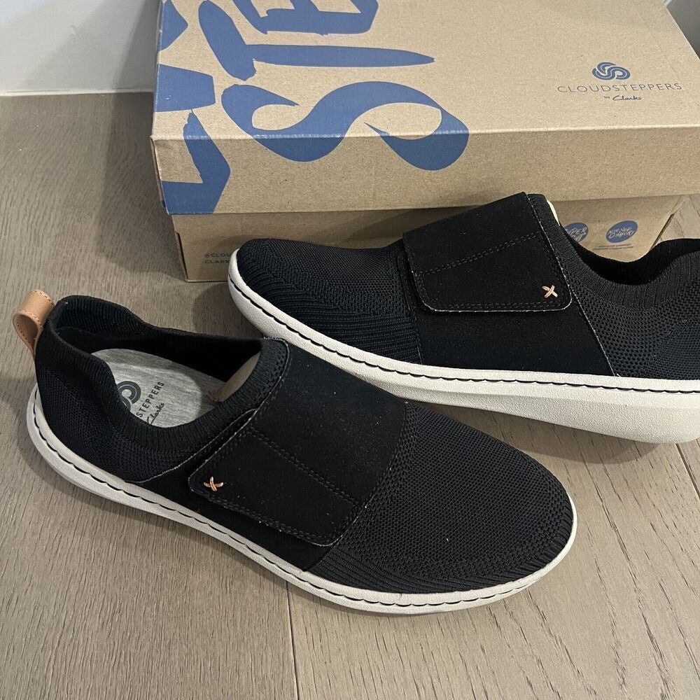 Clarks Step Urbanrace Cloudsteppers Black Slip On Sneakers Mens US 8